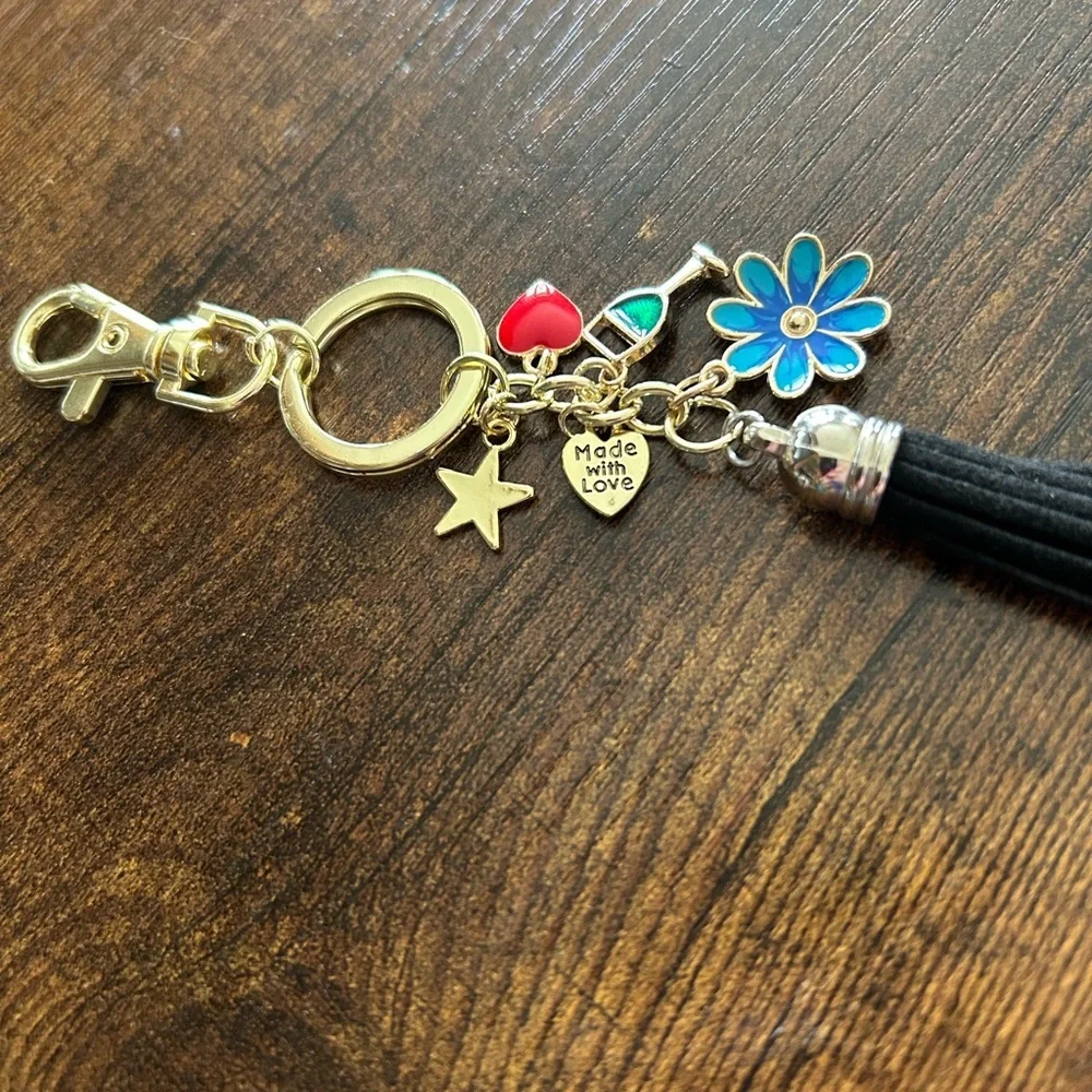 Gold and Black Charm‎ Keychain